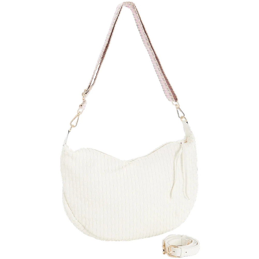 AHDORNED Half Moon Crossbody Bag White